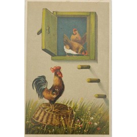 Антикварная открытка "Птичник"