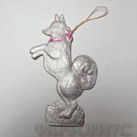 Елочная игрушка "Собачка". Картонаж