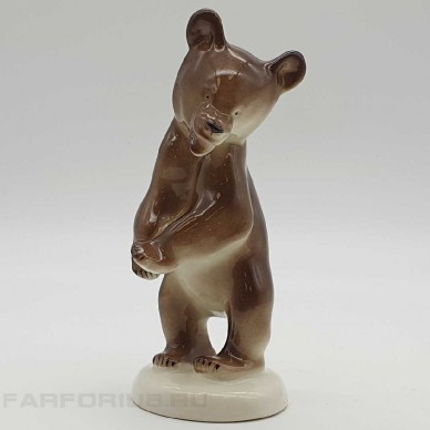 Фарфоровая статуэтка "Бурый медведь". ЛФЗ