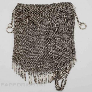 Антикварная сумочка - кисет панцерного плетиния (Кольчуга). Серебро 84 пробы.