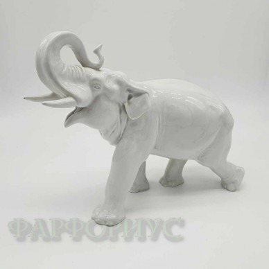 Фарфоровая статуэтка "Слон" (Белый). ЛФЗ
