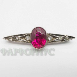 Серебряная брошь 875 пробы. Русские самоцветы Серебряная брошь 875 пробы. Русские самоцветы