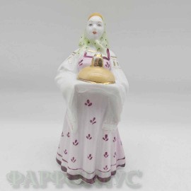 Статуэтка "Хлеб - соль" (Девушка с караваем). Дулево Статуэтка "Хлеб - соль" (Девушка с караваем). Дулево