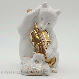 Статуэтка "Медведь с контрабасом" из золотого квартета. ЛФЗ. Продан